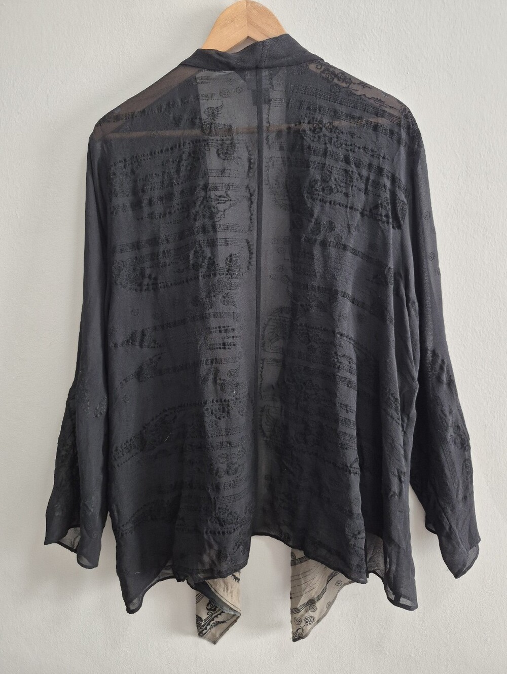 Citron 100% Silk Embossed Textured Open Cardigan Top Topper Size 1X READ - Picture 5 of 6